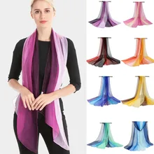 Модная женская C градиентной окраской, длинный женский шифоновый шарф Женские палантины