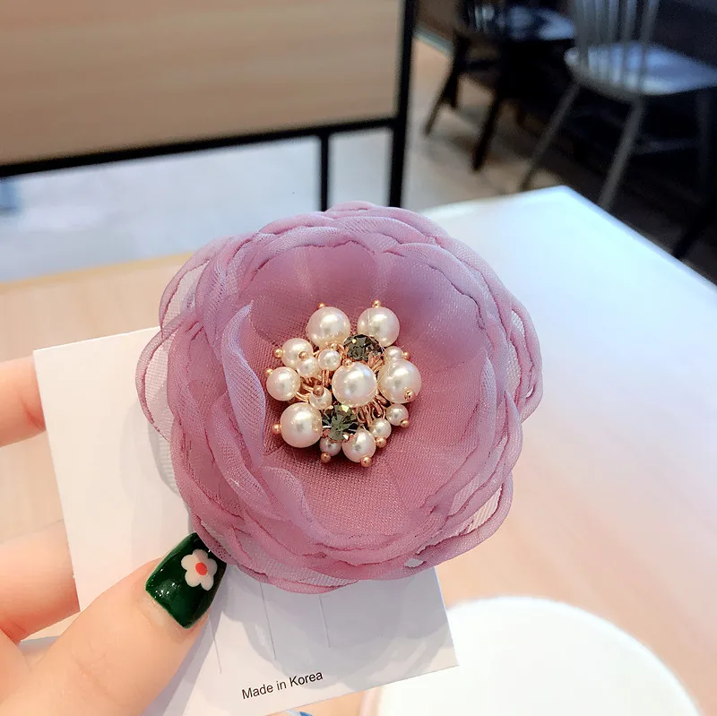 

Eugene Yarn Cloth Flower Brooches Pin Bead Pearl Rhinestone Suit Collar Pins Hair Clip for Girls Women Jewelry Accessories Gifts