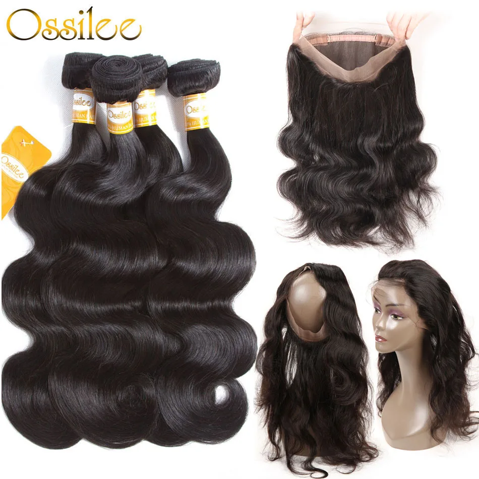 Ossilee 360 Lace Frontal with Bundle Body Wave Bundles with Frontal Malaysian Hair Bundles with Closure NoRemy Hair Lace Frontal Ossilee 360 Lace Frontal with Bundle Body Wave Bundles with Frontal Malaysian Hair Bundles with Closure NoRemy Hair Lace Frontal