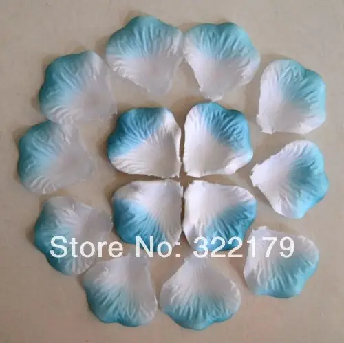 

1000 PCS Blue White Rose Petals 2" Artificial Flower Petal Confetti For Wedding Christmas Parties Decor
