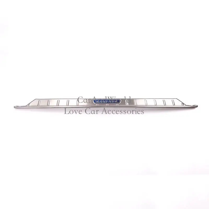 05-blue 1pcs Нержавеющая сталь для hyundai Santafe Задний бампер протектор хвост дверной порог панель декоративная крышка отделка автомобильные аксессуары - Цвет: 05-blue 1pcs