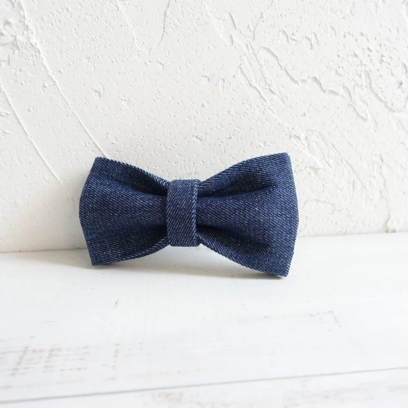 

durable yellow jean dog collar and leash with handmade bow tie , pet accessories 5 sizes dog accessories for large dogs SS037
