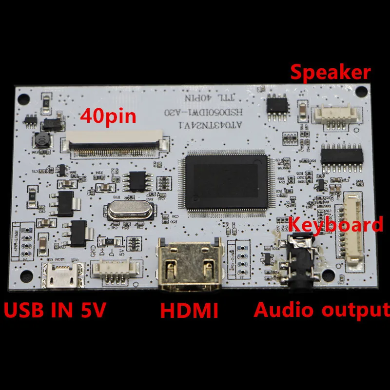 Плата контроллера драйвера HDMI + Audio 40pin для панели AT043TN24V.1 480*272 android USB 5 В|Запасные