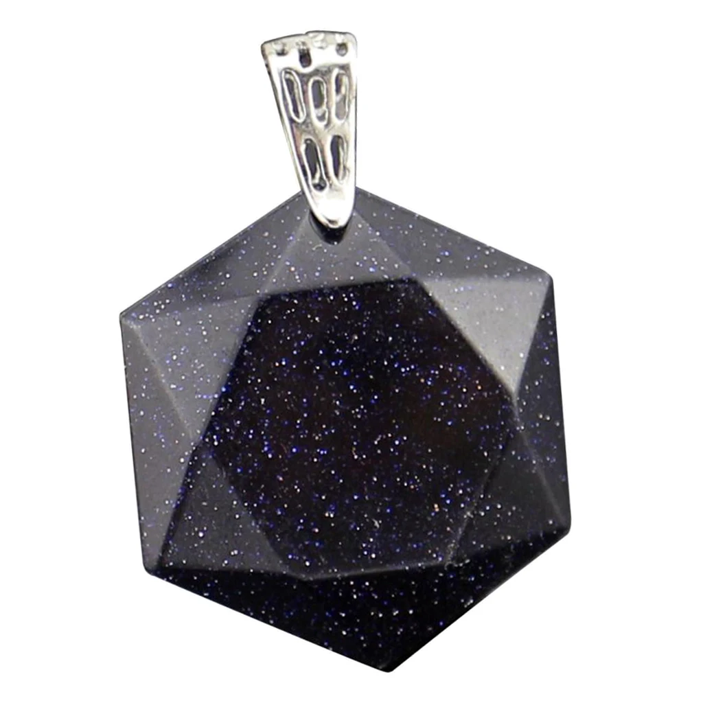 Luster Smooth Polished Crystal Jewish Star of David Hexagram Shape Stone Pendant for Necklace Pendant Metal Bail Clasp