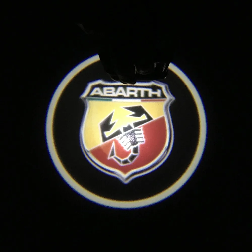 2 шт. для ABARTH светодиодный проектор с логотипом для двери автомобиля