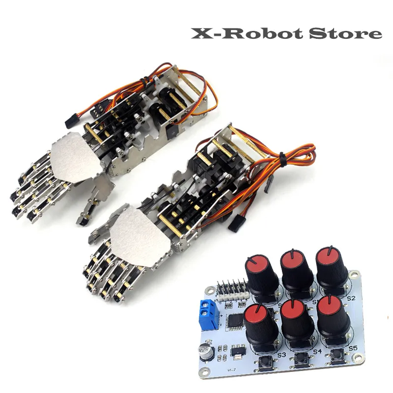 

5 finger bionic robot metal robot arm DIY micro servo 9g GS9018 independent movement installation robot toy + servo test