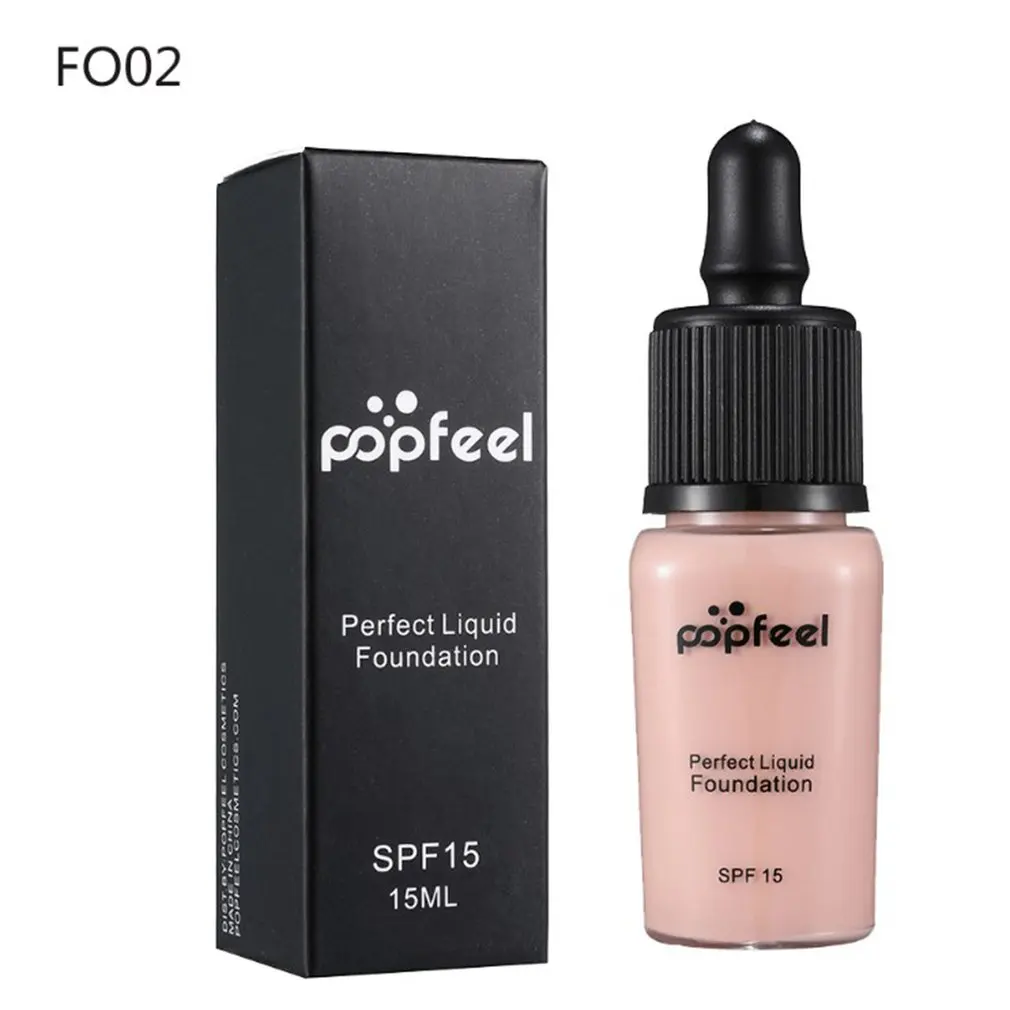 Popfeel, модный Идеальный солнцезащитный крем, маскирующий крем, долговечный, SPF15, Солнцезащитный блок, отбеливающий, для лица, темная кожа, Жидкая Основа макияжа