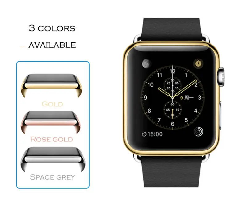 Urvoi металла Гальваника чехол для Apple Watch полное покрытие iwatch экран укрытия фильма