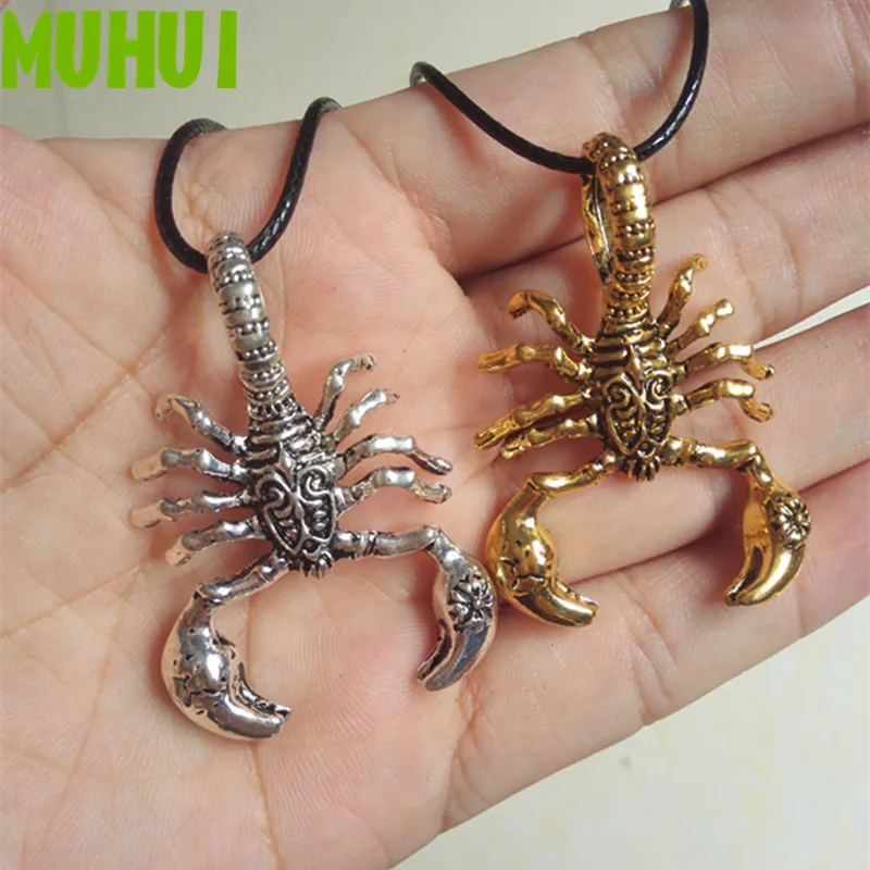 

Vintage Silver Gold Plated Animal Scorpion Pendant Necklace Women Men Jewelry Halloween Steampunk Movie Collares B370