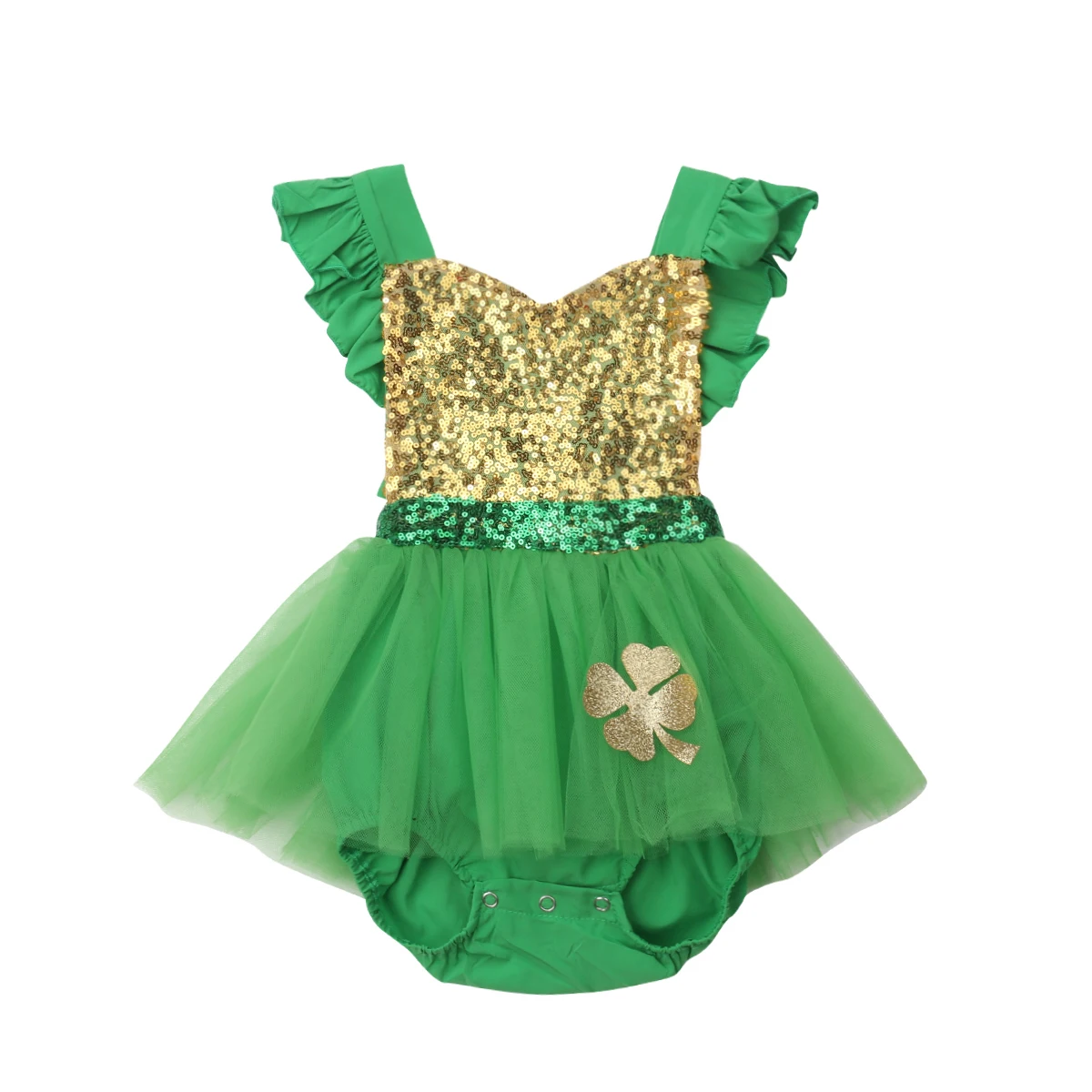 green romper dress