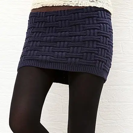 Hot Sale 2015 Fashion Winter Season Skirts Womens Thick Woolen Hand Knitting Short Sweater Skirt 