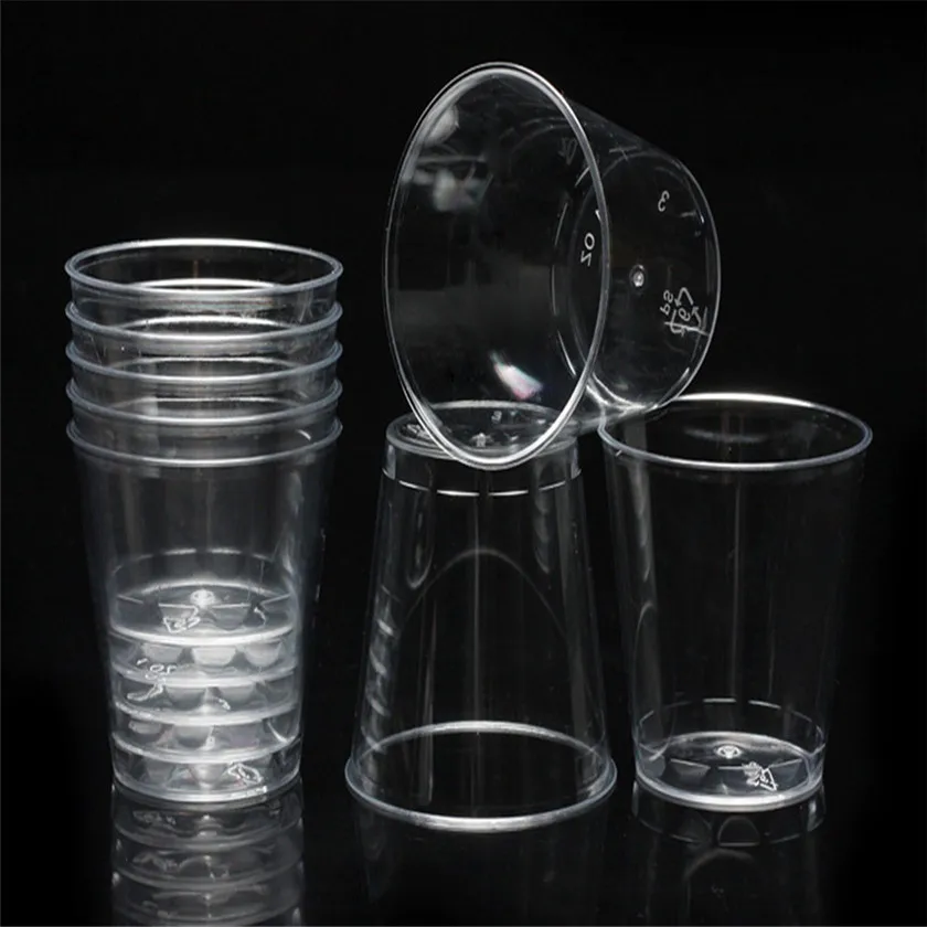 2017 hot sale 50PC Clear Plastic Disposable Party Shot Glasses Jelly
