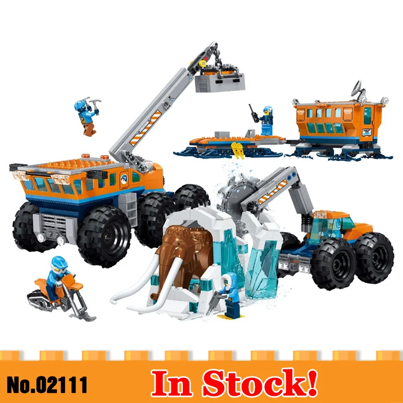

Hot City Set Arctic Exploration Mobile Base Compatible With Legoed City Model Building Block Bricks Toys Children Gift