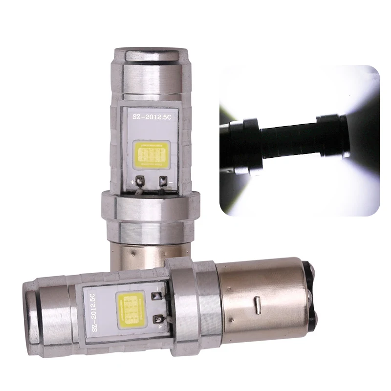 

2Pcs H6 BA20D LED Motorcycle Headlight Light Bulbs For BA20D H6 COB Led Motorbike Hi/Lo Beam Headlight Fog Lamps 12V White
