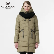 GASMAN 2018 Winter Women Thickening Bio Down Jacket With Scarf Winter Down Jackets And Coat For Women Brand Down Parka New
