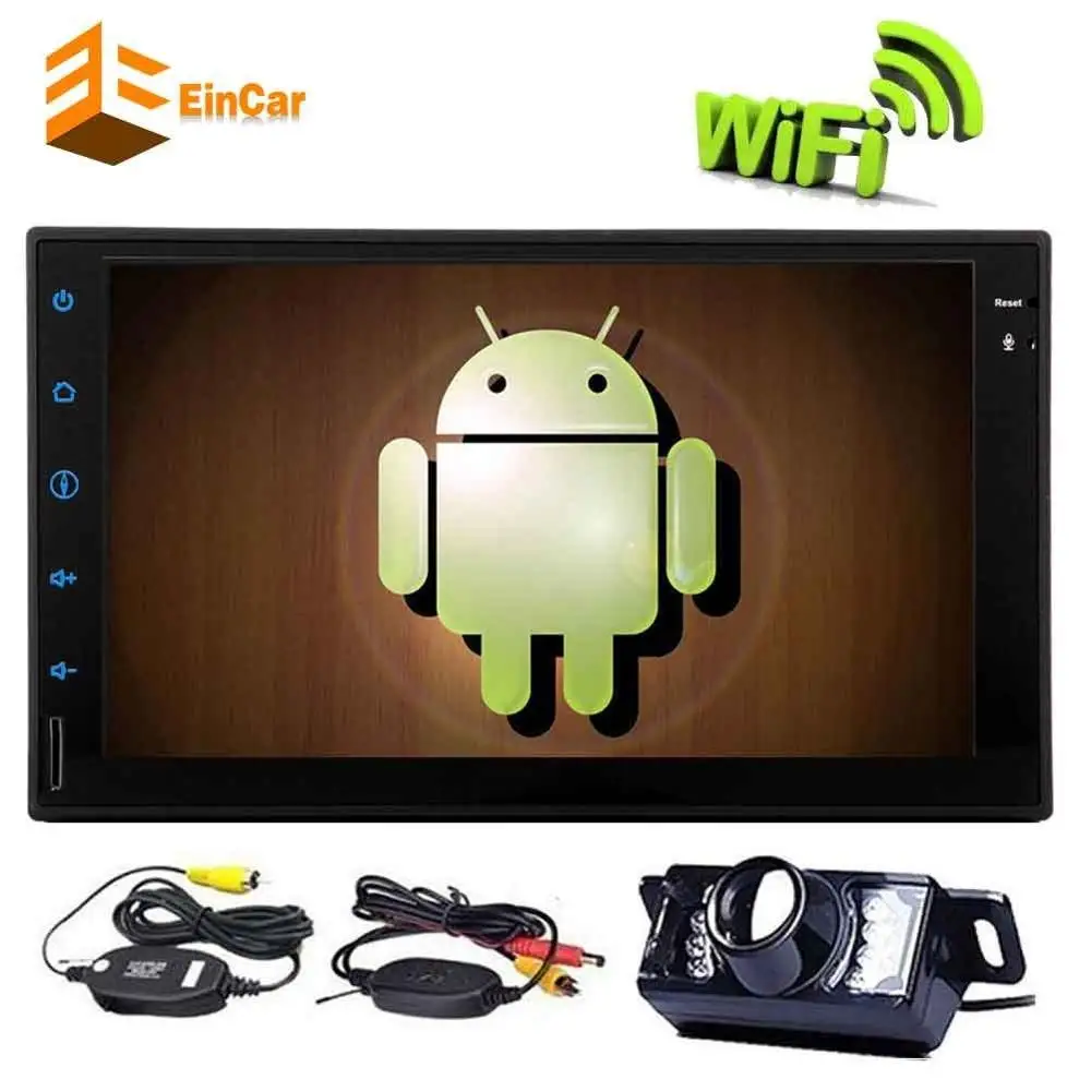 

7'' 2 Din Car Stereo Android 6.0 4 Core In Dash GPS Auto FM AM Radio Bluetooth WiFi Steering Wheel Control+Wireless Back Camera