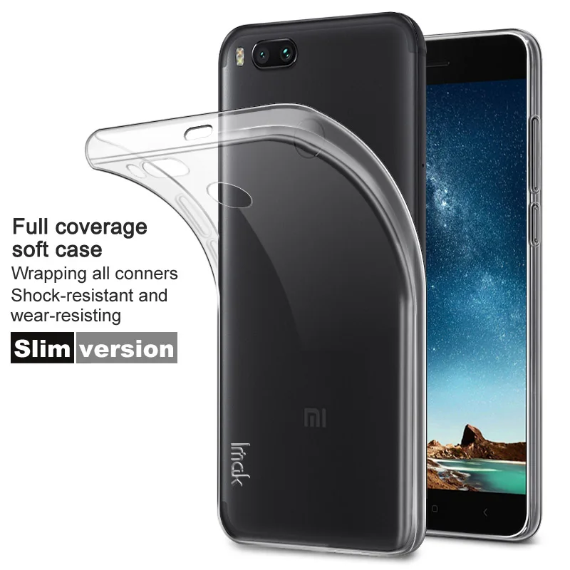 IMAK шелковистый против царапин чехол для телефона из термополиуретана для Xiaomi 5x с защитой экрана-прозрачный