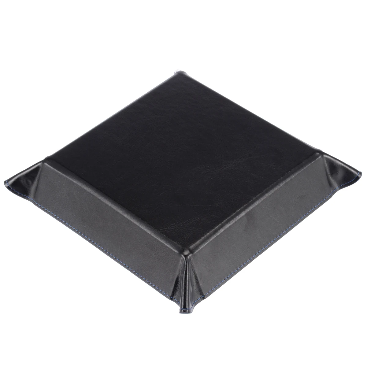 Foldable Dice Storage Box PU Leather Quadrilateral Tray for Dice Table Games Key Wallet Coin Box Tray Desktop Storage Box