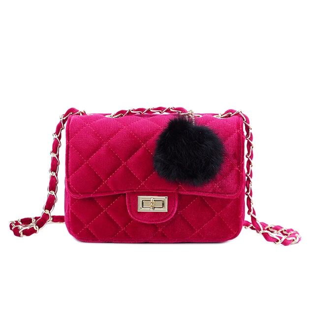 Mini Small Velour Crossbody Bag Women Designer Luxury Handbags Mini Small Velour Crossbody Bag Women Designer Luxury Handbags Purse Chain Velvet Shoulder Messenger Bags