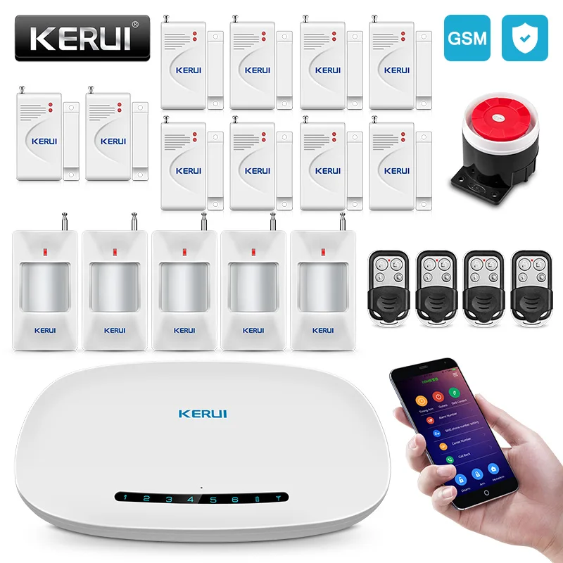 KERUI GSM сигнализация, система безопасности, автоматический набор, приложение, контроль, противопожарная защита, беспроводная домашняя охранная безопасность, DIY Kit - Цвет: Alarm System Q
