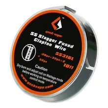 100% Оригинальный 10ft GeekVape SS Шатаются Плавленого Клэптон Провод SS316L (26GA + 32GA) x2 + 32GA DIY Провода от GeekVape