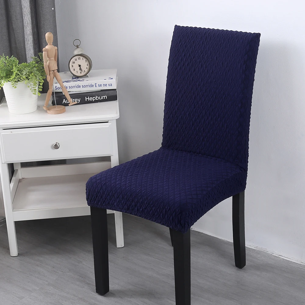 

Spandex Stretch Dining Chair Cover Solid Color Elastic housse de chaise Restaurant Seat Cover for Wedding Hotel Office Banquet