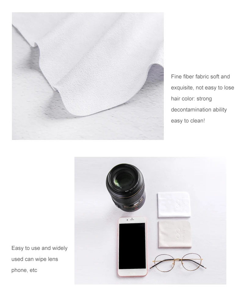 10 pcslots white and gray Chamois Glasses Cleaner Microfiber Glasses Cleaning Cloth For Lens Phone Screen Cleaning Wipes 1 (5)