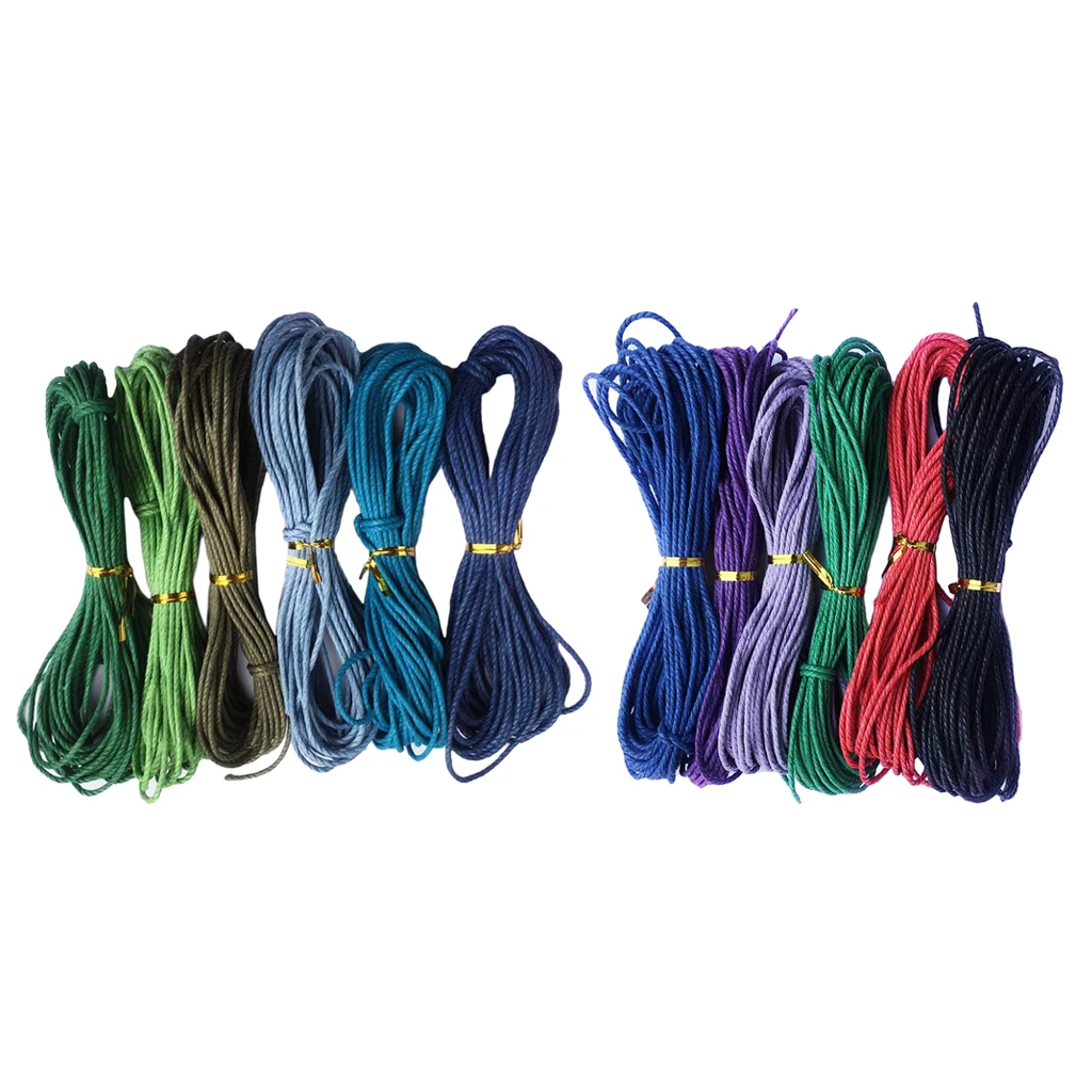 12pieces Mixed Color 2mm Round Wax Cotton Cord Thread DIY Bracelet Necklace Jewelry Beading Craft Supply