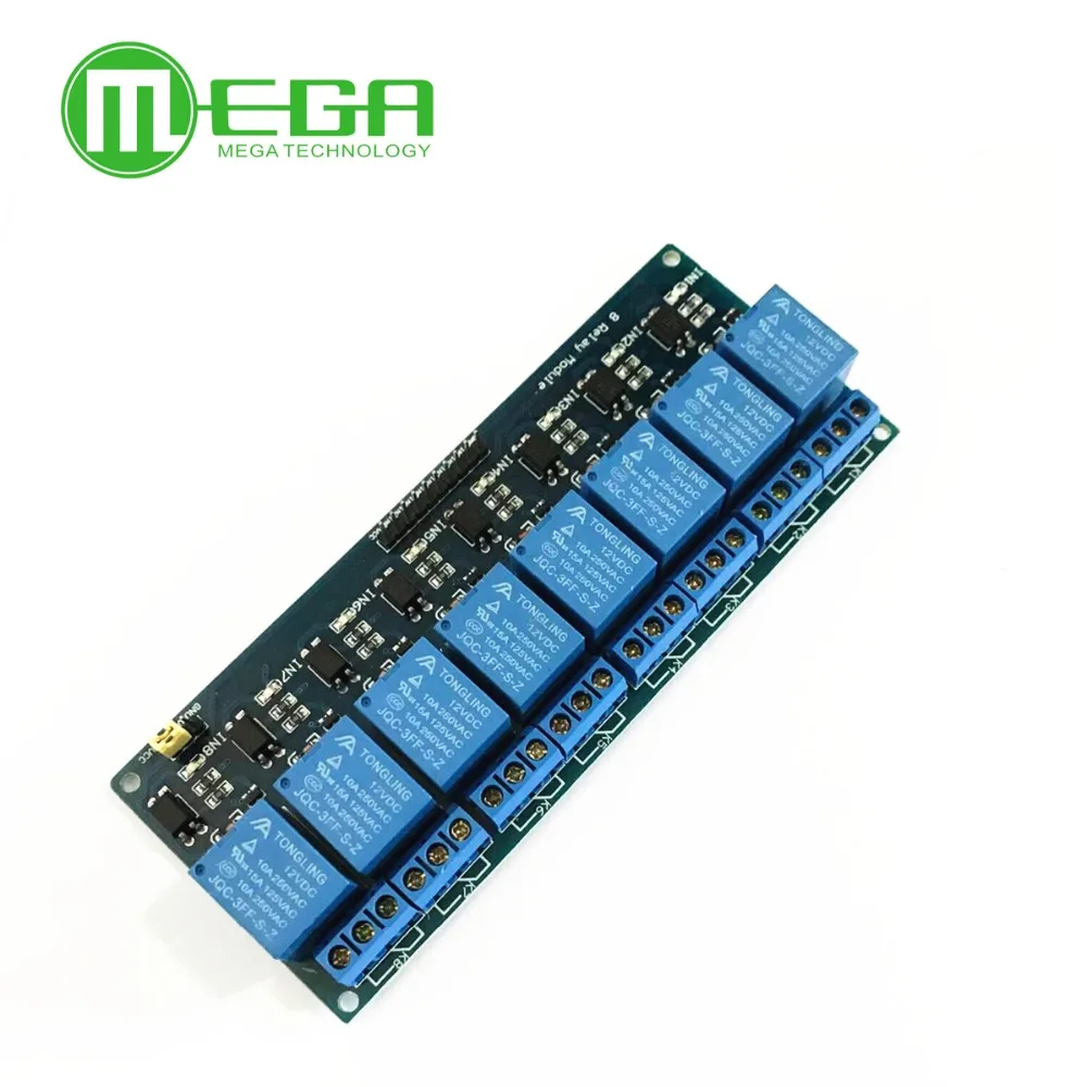 8-канальный релейный модуль 5VDC 12VDC с оптроном PIC ARM AVR DSP | Электронные компоненты и