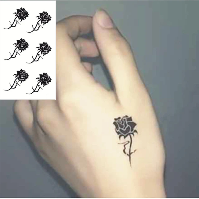 shnapign black rose flash tattoo hand sticker 10 5 6cm small shnapign black rose flash tattoo hand sticker 10 5 6cm small