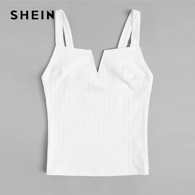 SHEIN Приталенный Однотонный Топ На Бретелях Летний Стильный Топ Без Рукавов