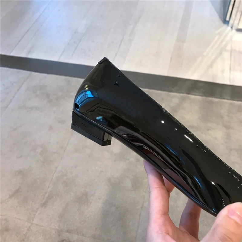 Kmeioo Classic Career Office Shoes Woman Square Toe Low Heels Women Fashion Loafers Slip-On Suqare Heels Woman Red Black Shoes