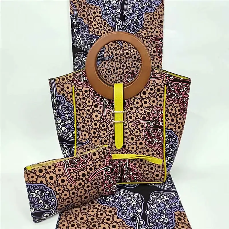 

YBG!2019 fashion designer african wax bag African Print and Purse/african hollandais wax with bags/african fabrics ! L50630
