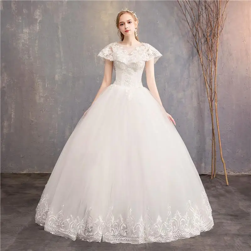 Vestido De Noiva Новая роскошная свадебная одежда Mrs Win Классическая кружевная одежда с вышивкой De Mariee может изготовлено на заказ свадебное платье F - Цвет: floor length