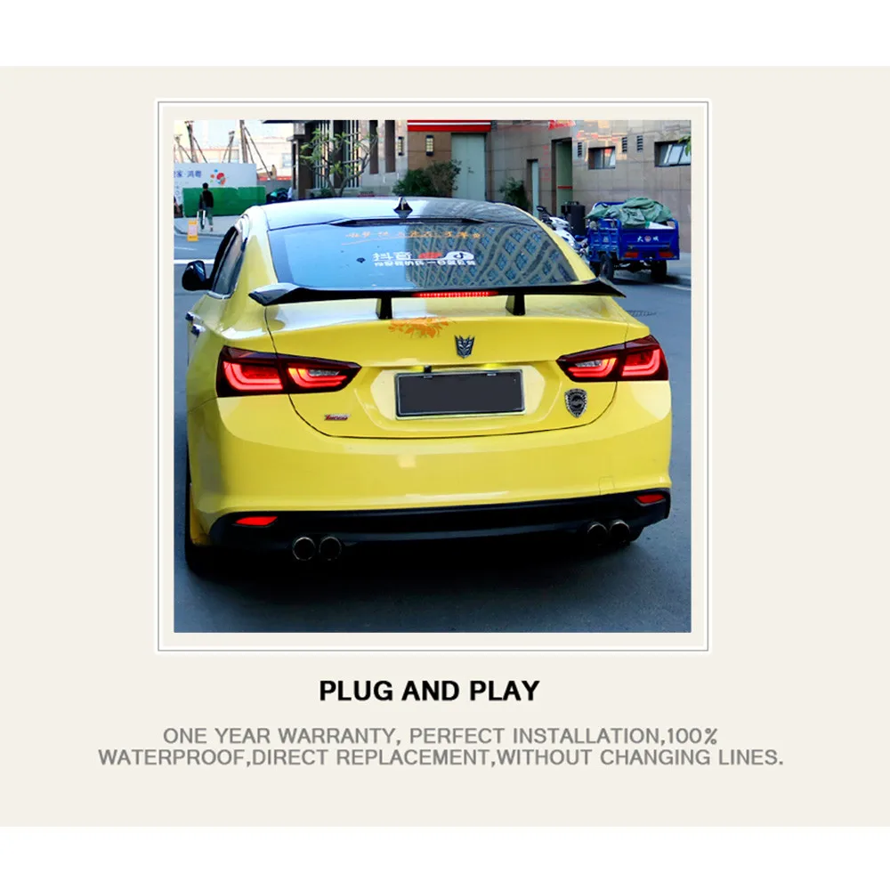 Top Car Styling LED Tail Lamp for Chevrolet Malibu Tail Lights 14-18 for Malibu Rear Light DRL+Turn Signal+Brake+Reverse LED light 4