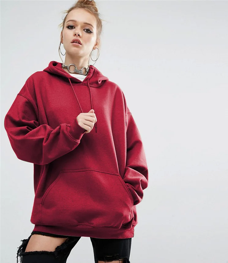 

2017 S-5XL New Autumn Women Solid Hoodies Casual Winter Fashion Batwing Sleeve Sweatshirts Pullover Loose Tops
