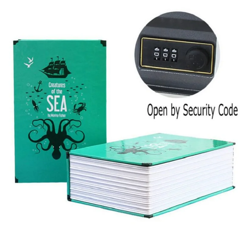 Money Saving Box Piggy Bank Coins with Keys Safe Money Secret Book Lock-up Storage Box
