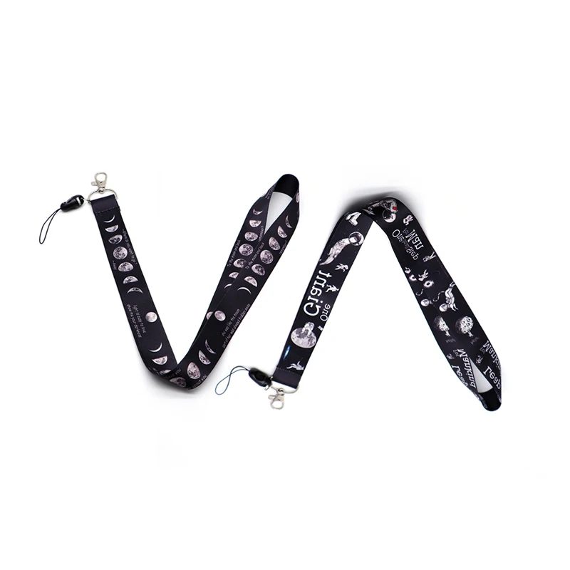 

20pcs/lot Eclipse Moon Phase Lanyard ID Holder Space Astronaut Planet UFO Lanyards Mobile Phone Badge Holder Lariat Keychain A26