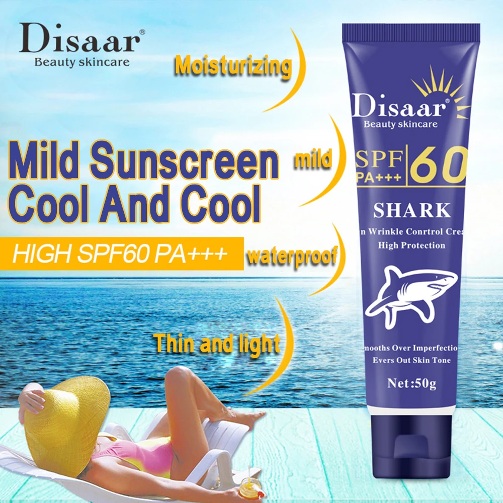 Disaar Squalane SPF60+ солнцезащитный крем для лица и тела, отбеливающий крем для загара, увлажняющий крем с мультиэффектом для кожи TSLM1