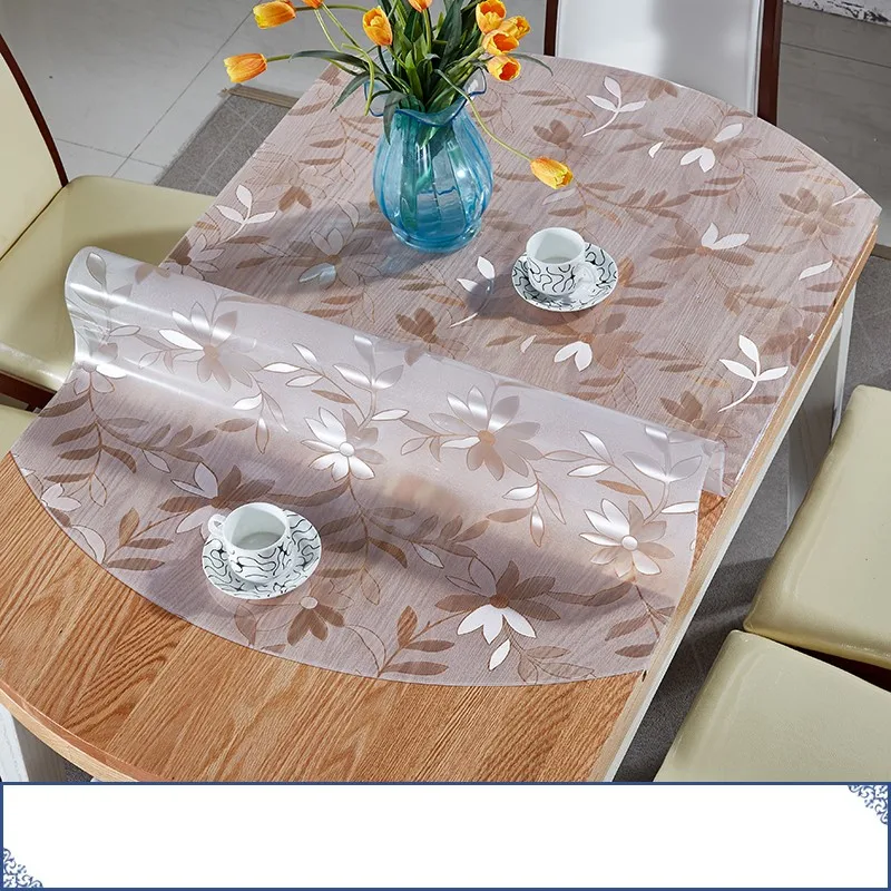 

Soft mat table cloth Transparency PVC TableCloth Waterproof Oilcloth Dining kitchen table mats home textile soft glass placemats