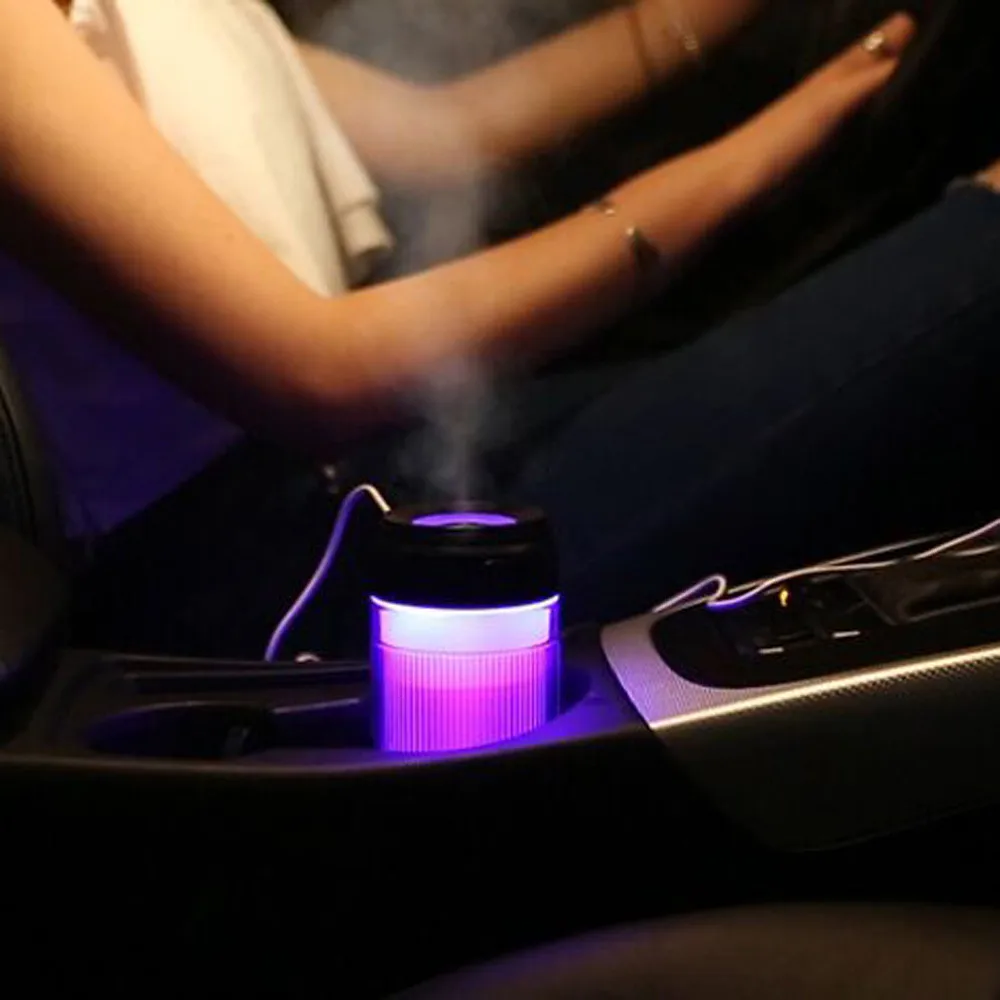 

LED light 208ML car air humidifier Ultrasonic Air Humidifier Essential Oil Diffuser With Color Lights Electric#G50