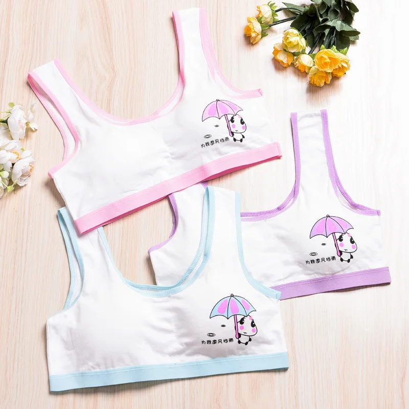 

Young Girls First Training Bra Teenage Sport Puberty Girl Underwear Fitness Bra 12-18Y Youth Small Breast Bra 7 seconds fish