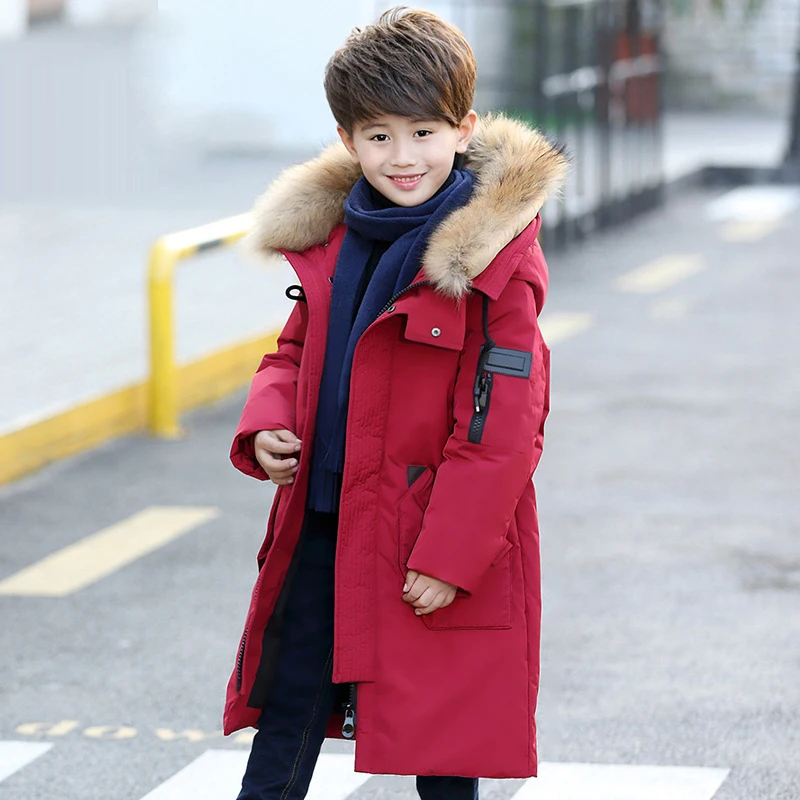 

-30 Degree New Toddler Boy's Winter Coat White Duck Down Jackets Long Children Boys Snow Wear Thickening Outwear 5Colors AA238