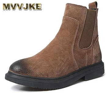 

MVVJKE 2019 New Autumn Fashion Boots Women Shoe Genuine Leather Chelsea Boots Brand Mar Boot Breathable Pigskin platform