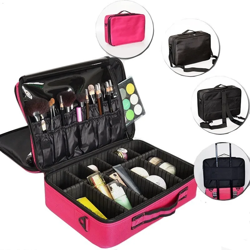 LHLYSGS Brand Cosmetic Case Women Travel Waterproof Large Capacity Storage Organizer Toiletry Necessity Professional Makeup Bag LHLYSGS Brand Cosmetic Case Women Travel Waterproof Large Capacity Storage Organizer Toiletry Necessity Professional Makeup Bag