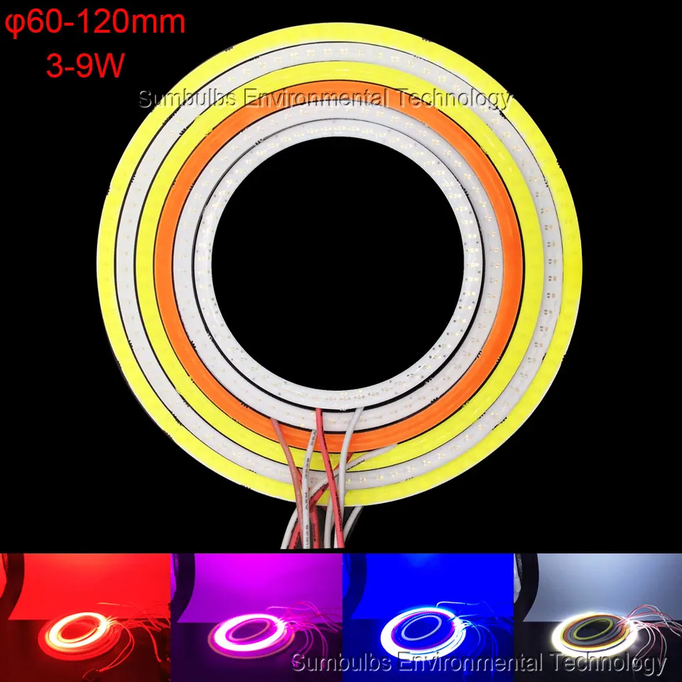 2 шт./Лот 60-120 мм светодиодные дневные ходовые огни Angel Eyes COB DRL с драйвером 5 Вт DC 12-14