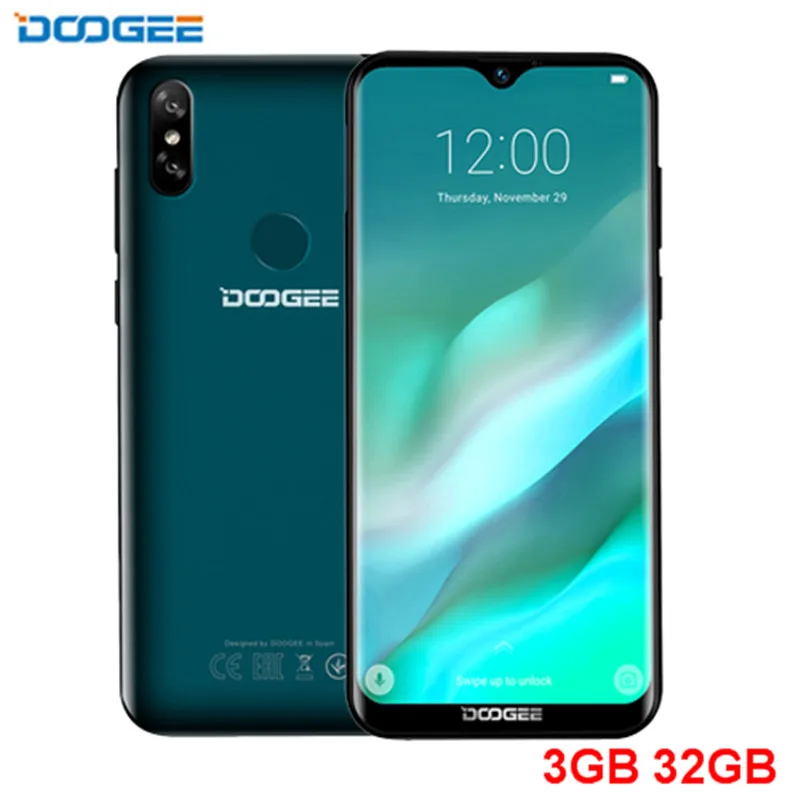 Doogee Y8 Android 9,0 экран капли воды смартфон градиент задняя крышка 3+ 32 ГБ 3400 мАч 4G ПУСТЬ 19:9 6," HD мобильные телефоны - Цвет: 3GB 32GB Green