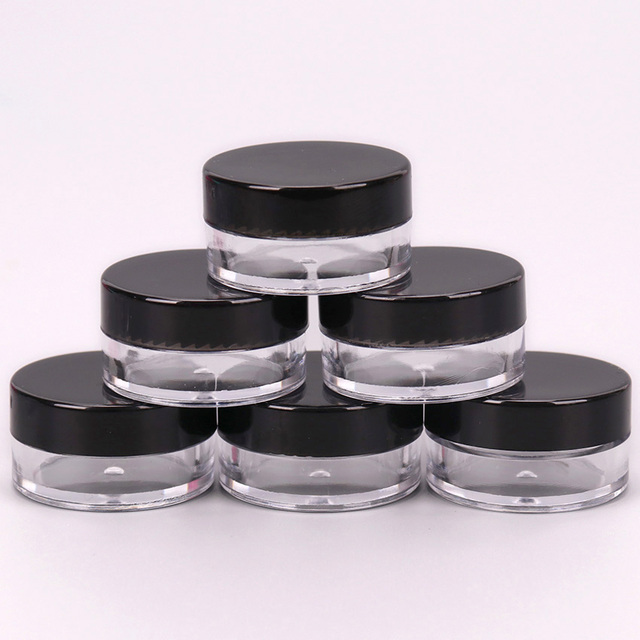Cosmetics Jar Box Makeup Cream Refillable Bottle Storage Pot Container Round Bottle Portable Plastic Transparent Case