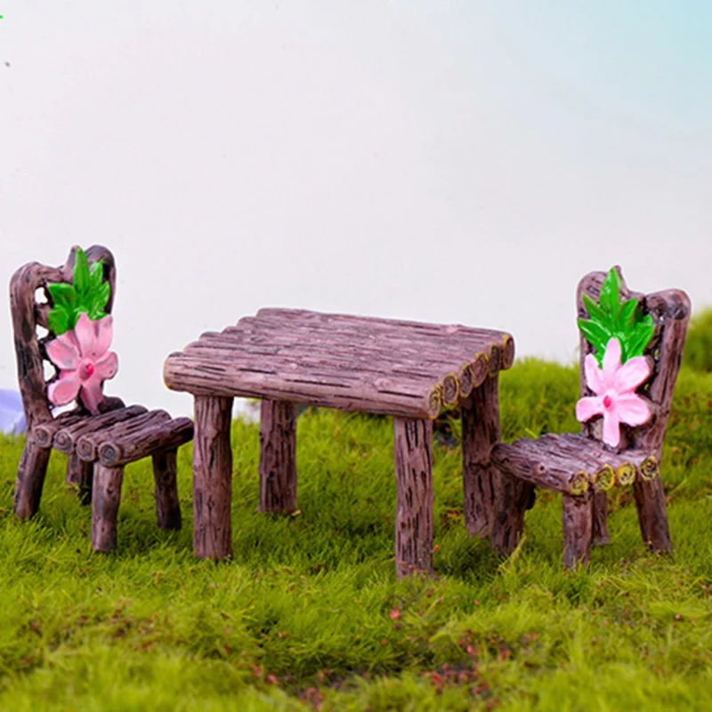 

3PCS Figurines Miniatures Small Stool Patterns Home Decoration For Chair Scene Ornament Micro-view Decoration