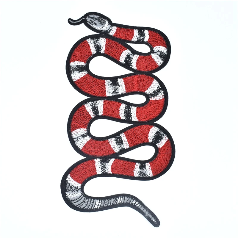 

New 1 Pcs large Stickers For Clothes Patches snake mbroidery Patch DIY Patches For Clothing Applique Embroidery Flower Patches